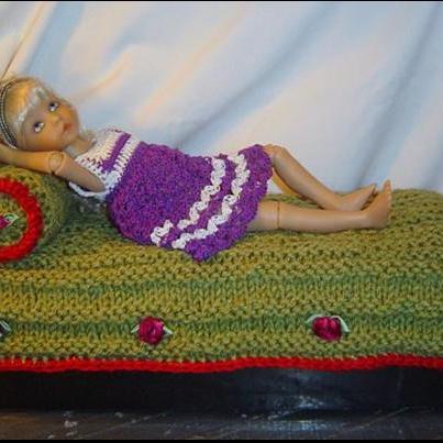Doll Bedding 2pc Knit And Crochet Set 12 Inch To..