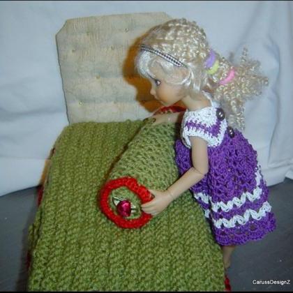Doll Bedding 2pc Knit And Crochet Set 12 Inch To..