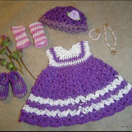 Reversible 6pc Dress Set Crochet Pattern In Pdf..