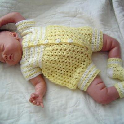 Baby Boy Crochet Pattern Bubble Romper 2PC Set 0064