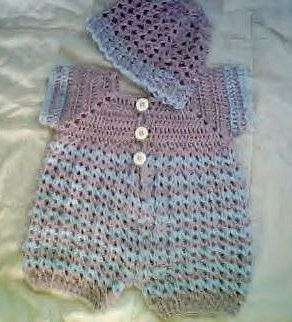 Baby Boy Crochet Blue Kisses Romper Set By Carussdesignz 0024b