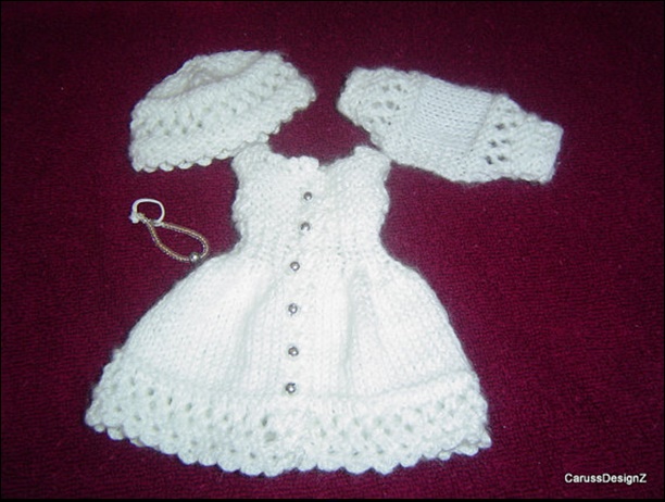 0046 4PC Little Darlings Miniature Knitting and Crochet Pattern 13 inch Effner / Minouche 13 inch Dolls