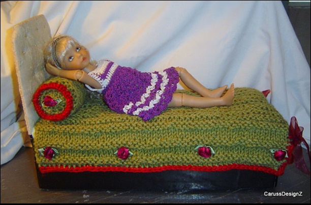 Doll Bedding 2pc Knit And Crochet Set 12 Inch To 14 Inch Dolls 0051