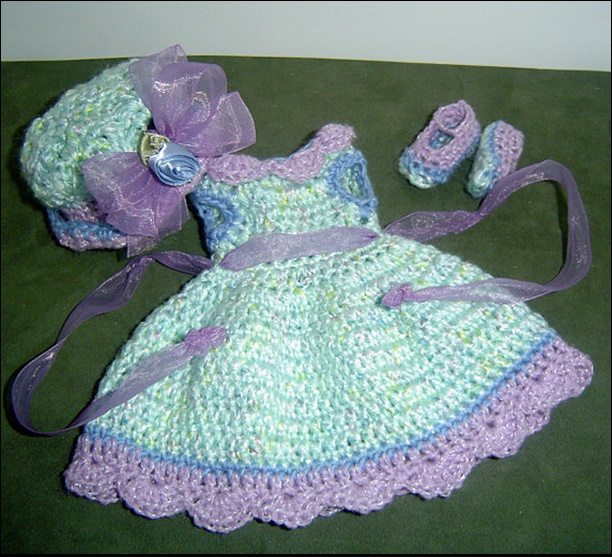 Crochet Pattern 13' Doll Dress Set Smaller Effner Ashton Drake Dolls Pattern in PDF 0053