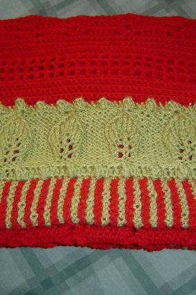 Reduced Fireside Afghan / Blanket Throw 50x70 Hand Crochet Knit By Carussdesignz