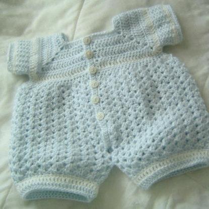 0006 Baby Boys 03 to 06 Months Classic Shells Romper by CarussDesignZ