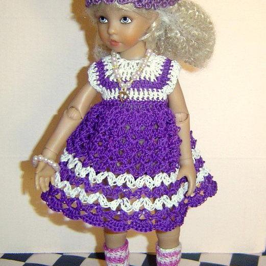 Reversible 6PC Dress Set Crochet Pattern in PDF Little darling dolls 13Inch 0048